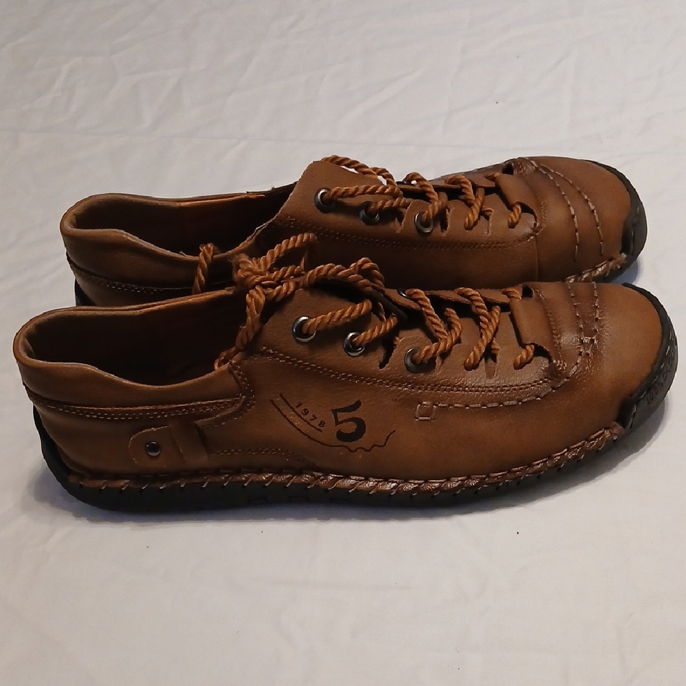 5 Store City Men's Brown 100%CAOUTCHOUC LEATHER Casual Shoes SZ 10.5